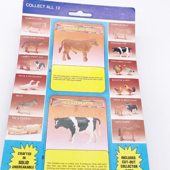 Blue Ribbon Farm Animal Collection Fun Rise Toy Set charolais bull Holstein Cow - Picture 2 of 10